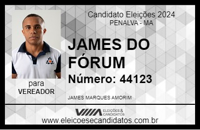 Candidato JAMES DO FÓRUM 2024 - PENALVA - Eleições