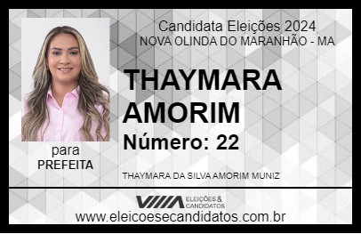 Candidato THAYMARA AMORIM 2024 - NOVA OLINDA DO MARANHÃO - Eleições