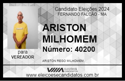 Candidato ARISTON MILHOMEM 2024 - FERNANDO FALCÃO - Eleições