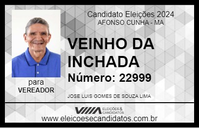 Candidato VEINHO DA INCHADA 2024 - AFONSO CUNHA - Eleições