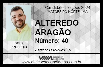 Candidato ALTEREDO ARAGÃO 2024 - MATÕES DO NORTE - Eleições