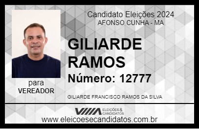 Candidato GILIARDE RAMOS 2024 - AFONSO CUNHA - Eleições