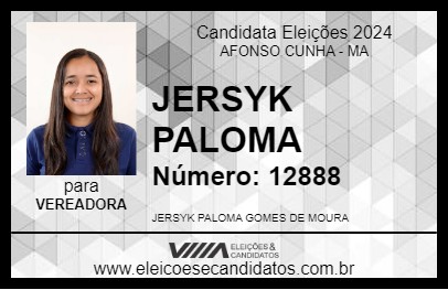 Candidato JERSYK PALOMA 2024 - AFONSO CUNHA - Eleições