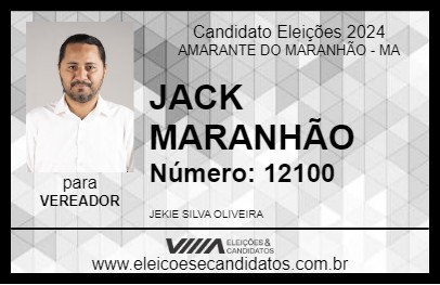 Candidato JACK MARANHÃO 2024 - AMARANTE DO MARANHÃO - Eleições