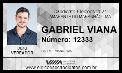 Candidato GABRIEL VIANA 2024 - AMARANTE DO MARANHÃO - Eleições