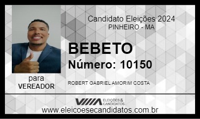 Candidato BEBETO 2024 - PINHEIRO - Eleições