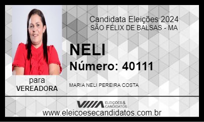 Candidato NELI 2024 - SÃO FÉLIX DE BALSAS - Eleições