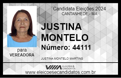 Candidato JUSTINA MONTELO 2024 - CANTANHEDE - Eleições