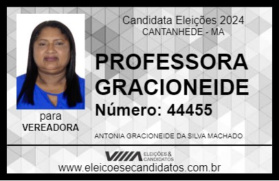 Candidato PROFESSORA GRACIONEIDE 2024 - CANTANHEDE - Eleições