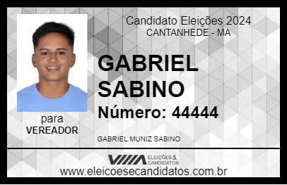 Candidato GABRIEL SABINO 2024 - CANTANHEDE - Eleições