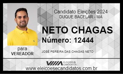 Candidato NETO CHAGAS 2024 - DUQUE BACELAR - Eleições