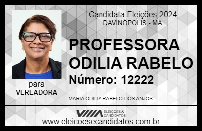 Candidato PROFESSORA ODILIA RABELO 2024 - DAVINÓPOLIS - Eleições