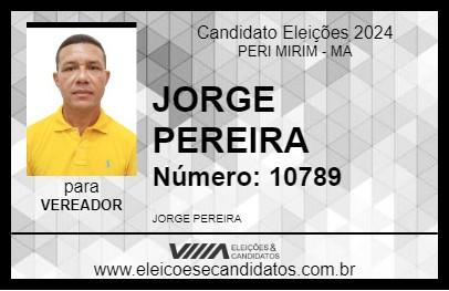 Candidato JORGE PEREIRA 2024 - PERI MIRIM - Eleições