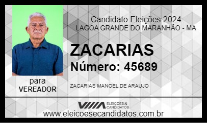 Candidato ZACARIAS 2024 - LAGOA GRANDE DO MARANHÃO - Eleições