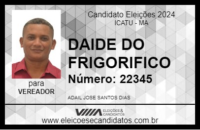 Candidato DAIDE DO FRIGORIFICO 2024 - ICATU - Eleições