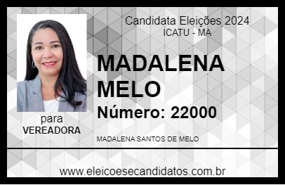 Candidato MADALENA MELO 2024 - ICATU - Eleições