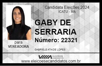 Candidato GABY DE SERRARIA 2024 - ICATU - Eleições