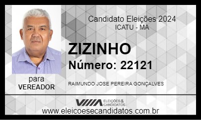 Candidato ZIZINHO 2024 - ICATU - Eleições