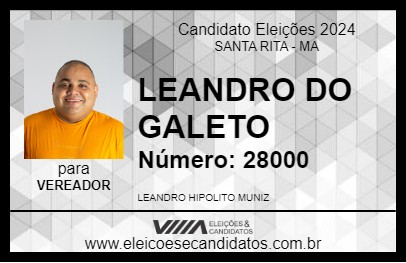 Candidato LEANDRO DO GALETO 2024 - SANTA RITA - Eleições