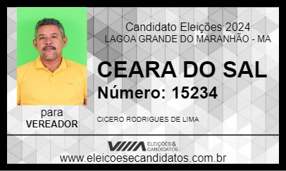 Candidato CEARA DO SAL 2024 - LAGOA GRANDE DO MARANHÃO - Eleições