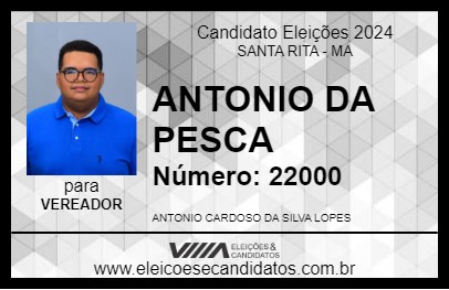 Candidato ANTONIO DA PESCA 2024 - SANTA RITA - Eleições