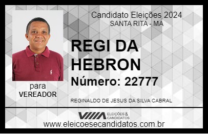 Candidato REGI DA HEBRON 2024 - SANTA RITA - Eleições