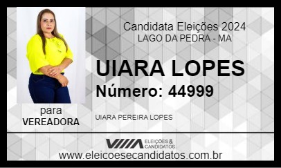 Candidato UIARA LOPES 2024 - LAGO DA PEDRA - Eleições