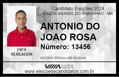 Candidato ANTONIO DO JOAO ROSA 2024 - LAGOA GRANDE DO MARANHÃO - Eleições