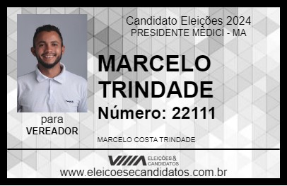 Candidato MARCELO TRINDADE 2024 - PRESIDENTE MÉDICI - Eleições