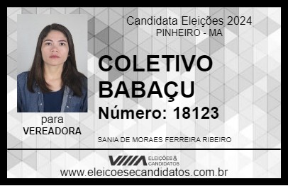 Candidato SÂNIA COLETIVO BABAÇU 2024 - PINHEIRO - Eleições