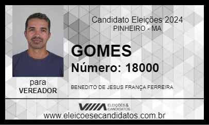 Candidato GOMES 2024 - PINHEIRO - Eleições