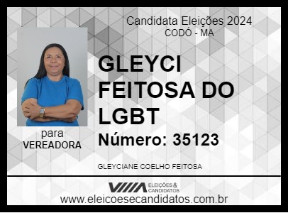 Candidato GLEYCI FEITOSA DO LGBT 2024 - CODÓ - Eleições