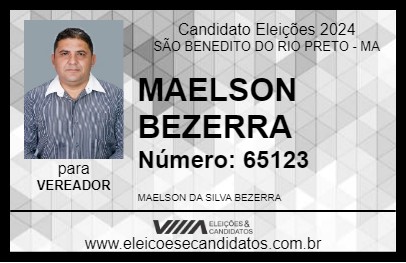 Candidato MAELSON BEZERRA 2024 - SÃO BENEDITO DO RIO PRETO - Eleições