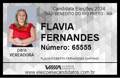 Candidato FLAVIA FERNANDES  2024 - SÃO BENEDITO DO RIO PRETO - Eleições