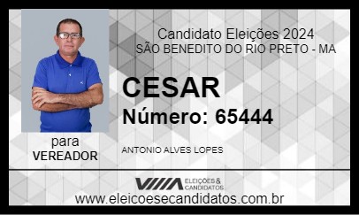 Candidato CESAR  2024 - SÃO BENEDITO DO RIO PRETO - Eleições