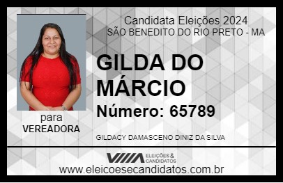 Candidato GILDA DO MÁRCIO  2024 - SÃO BENEDITO DO RIO PRETO - Eleições