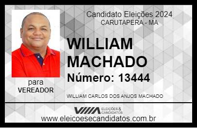 Candidato WILLIAM MACHADO 2024 - CARUTAPERA - Eleições