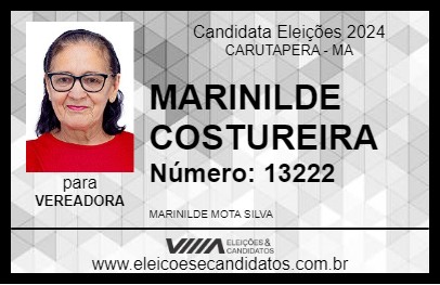 Candidato MARINILDE COSTUREIRA 2024 - CARUTAPERA - Eleições