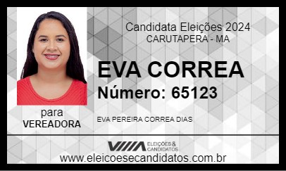 Candidato EVA CORREA 2024 - CARUTAPERA - Eleições