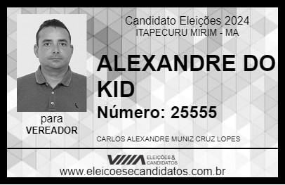 Candidato ALEXANDRE DO KID 2024 - ITAPECURU MIRIM - Eleições