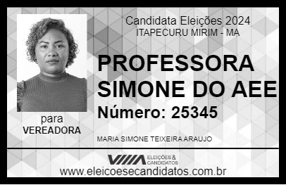 Candidato PROFESSORA SIMONE DO AEE 2024 - ITAPECURU MIRIM - Eleições