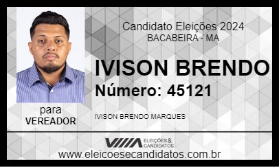 Candidato IVISON BRENDO 2024 - BACABEIRA - Eleições