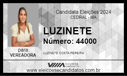 Candidato LUZINETE 2024 - CEDRAL - Eleições