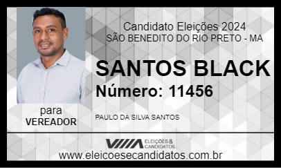 Candidato SANTOS BLACK  2024 - SÃO BENEDITO DO RIO PRETO - Eleições