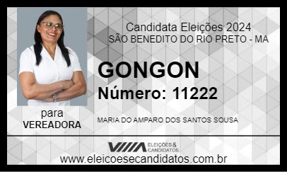 Candidato GONGON 2024 - SÃO BENEDITO DO RIO PRETO - Eleições