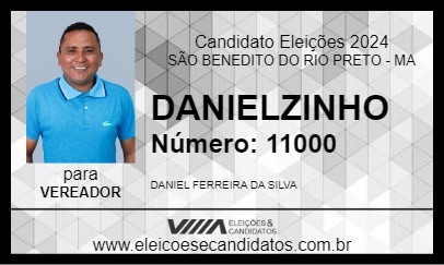 Candidato DANIELZINHO 2024 - SÃO BENEDITO DO RIO PRETO - Eleições