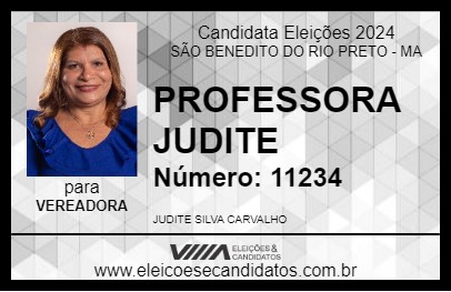 Candidato PROFESSORA JUDITE 2024 - SÃO BENEDITO DO RIO PRETO - Eleições