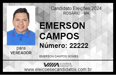 Candidato EMERSON CAMPOS 2024 - ROSÁRIO - Eleições