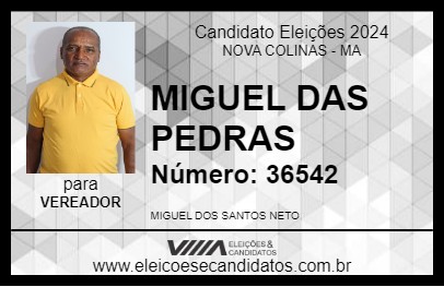 Candidato MIGUEL DAS PEDRAS 2024 - NOVA COLINAS - Eleições