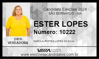 Candidato ESTER LOPES 2024 - SÃO BERNARDO - Eleições